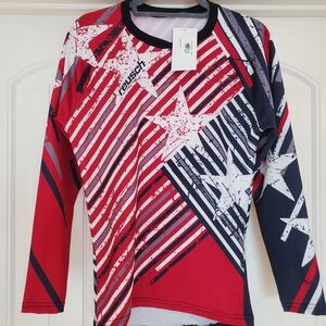 Reusch Adult Small Long Sleeve Goalie Shirt - Red/Navy/White